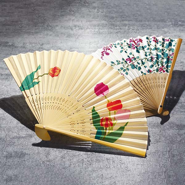 花うたげ シルク扇子(萩)