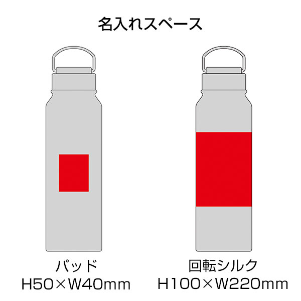 トゥーリフラスク・真空二重ステンレスボトル1L(ハンドル付き)(シルバー)