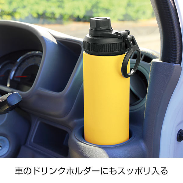 ウェルフ・直飲み真空ステンレスボトル(650ml)(イエロー)