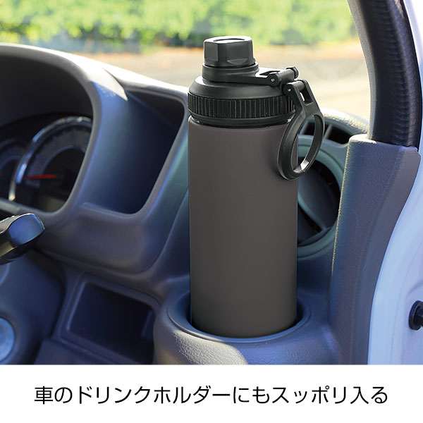 ウェルフ・直飲み真空ステンレスボトル(650ml)(ブラック)