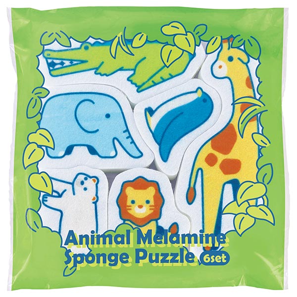アニマルメラミンスポンジパズル6個セット