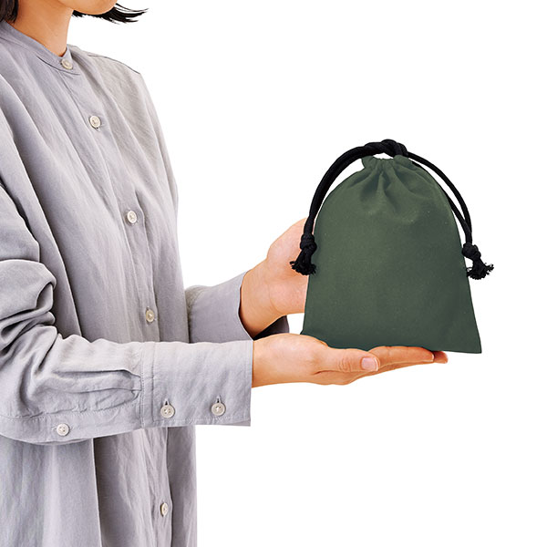 スフィア・リサイクルコットン巾着(S)(カーキ)