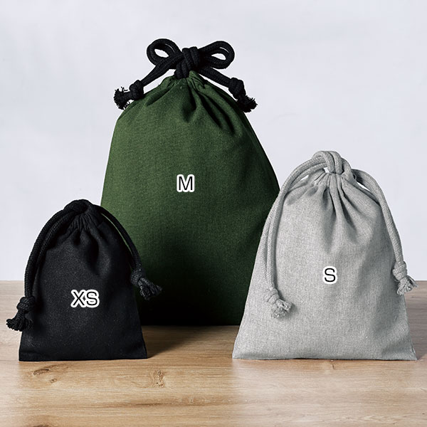 スフィア・リサイクルコットン巾着(S)(カーキ)