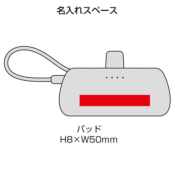 直挿タイプ 5000mAh モバイルバッテリー(ブラック)