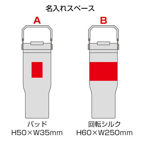 アンサンブル ハンドル付き真空二重2WAYタンブラー(ストロー付き)(グレー)