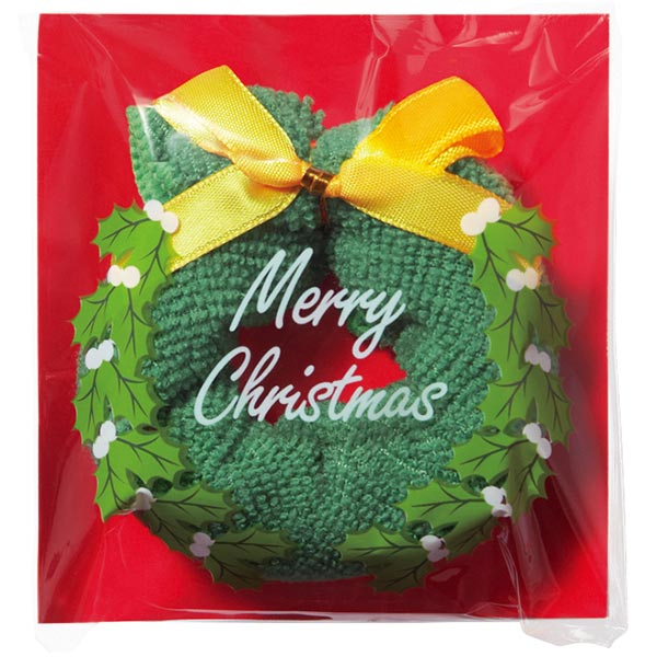 クリスマスリースミニタオル