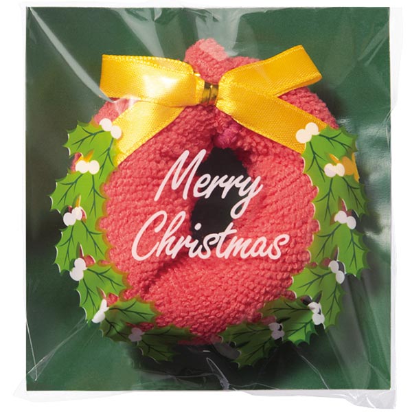 クリスマスリースミニタオル