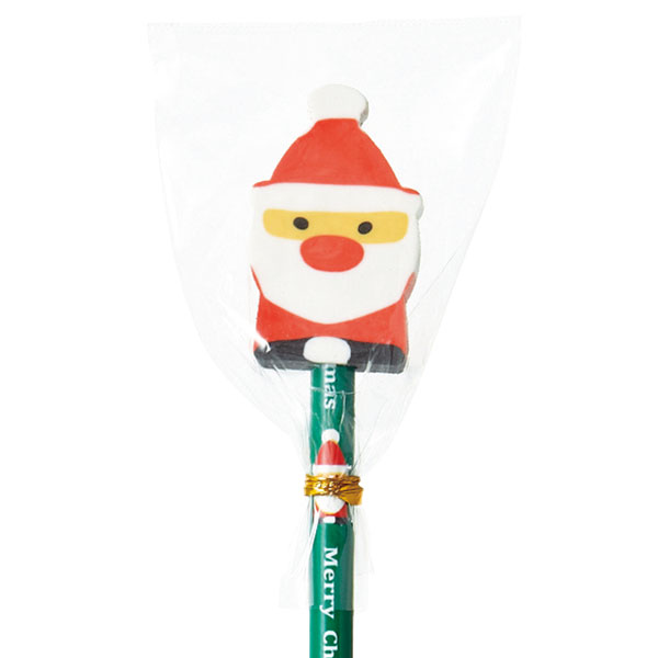 クリスマス消しゴム付き鉛筆