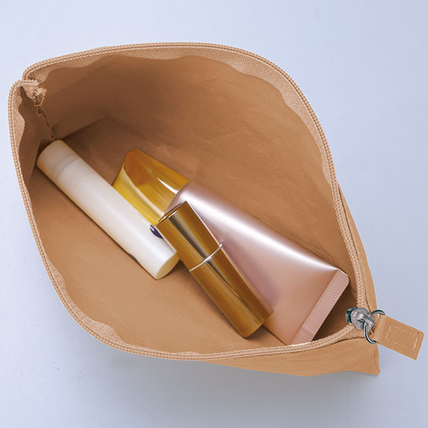 イークラフト・ウォッシャブルペーパーフラットポーチ(ベージュ)