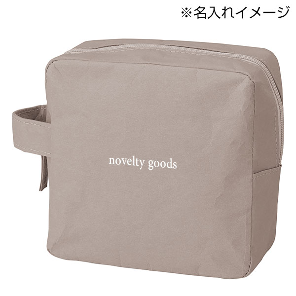 イークラフト・ウォッシャブルペーパースクエアポーチ(グレー)