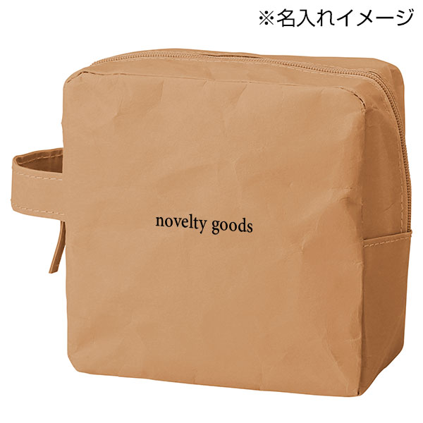 イークラフト・ウォッシャブルペーパースクエアポーチ(ベージュ)