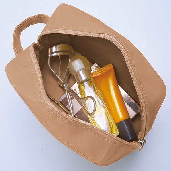 イークラフト・ウォッシャブルペーパースクエアポーチ(ベージュ)