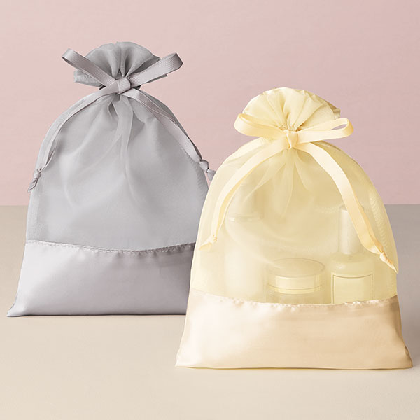 ルルクレール・サテンオーガンジーギフト巾着(ゴールド)