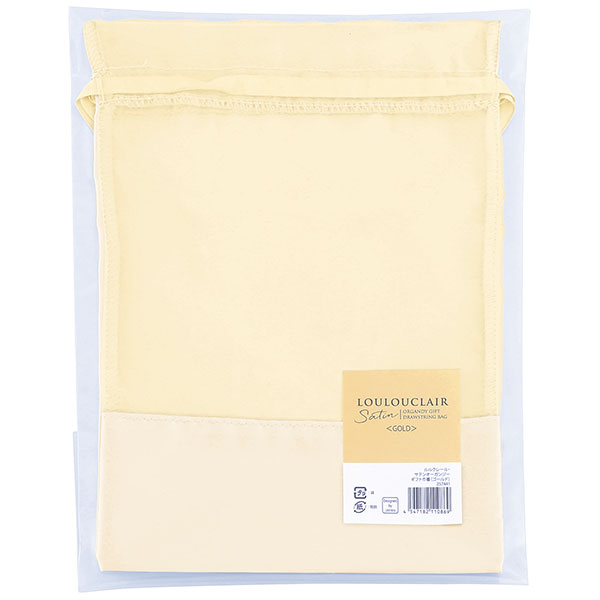 ルルクレール・サテンオーガンジーギフト巾着(ゴールド)