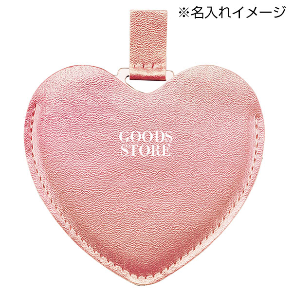 ハート型スリムプレートミラー(オーロラピンク)