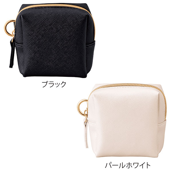 リングカラビナ付きスクエアポーチ(ブラック)