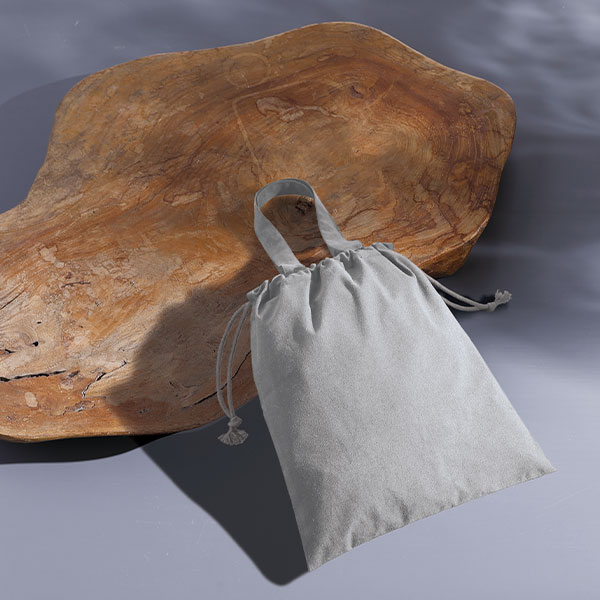 スフィア・リサイクルコットンフラット2WAY巾着バッグ(グレー)