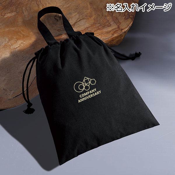 スフィア・リサイクルコットンフラット2WAY巾着バッグ(ブラック)