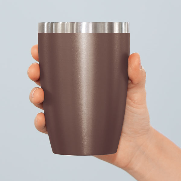 セラミック加工真空二重構造ステンレスタンブラー(グレージュ)