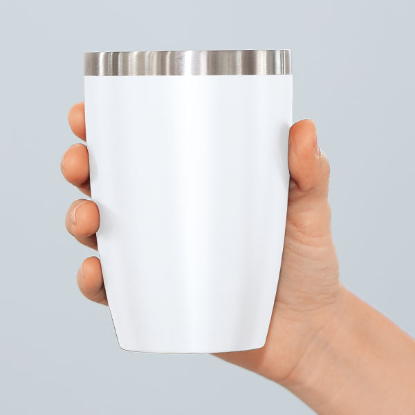 セラミック加工真空二重構造ステンレスタンブラー(ホワイト)