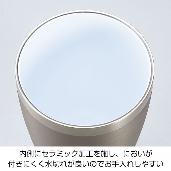 セラミック加工真空二重構造ステンレスタンブラー(シルバー)