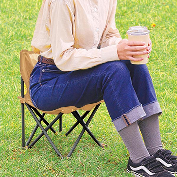 レジャーアンドライフ・ポータブルミニチェア(ベージュ)