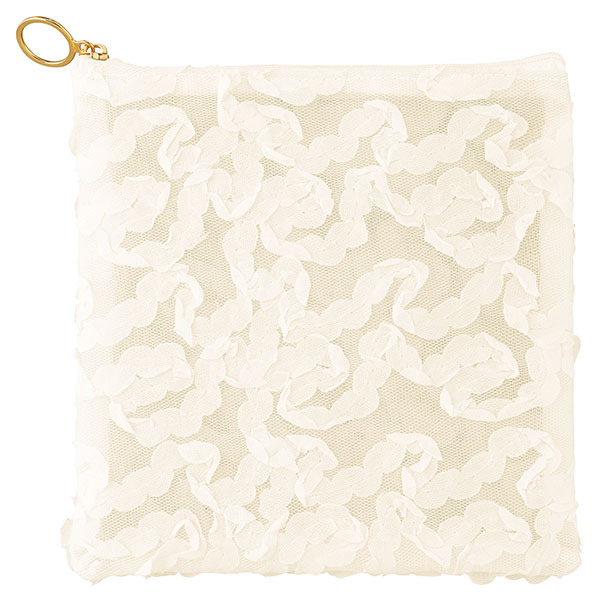 フリルウェーブ メッシュフラットポーチ