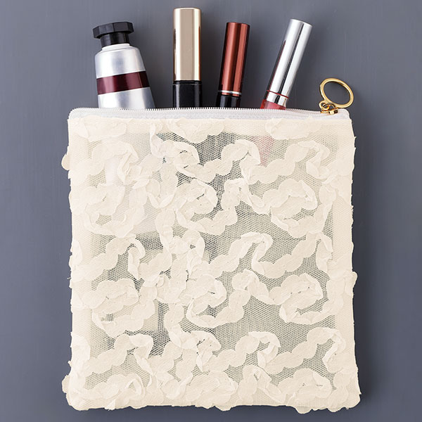 フリルウェーブ メッシュフラットポーチ