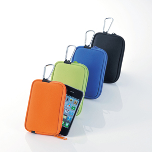 カラビナ付モバイルポーチ グッズストアドットネット 人気ノベルティ 記念品 販促品 名入れ印刷