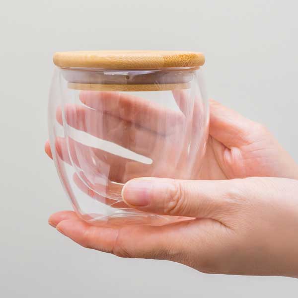 蓋付ダブルウォール耐熱グラス250ml
