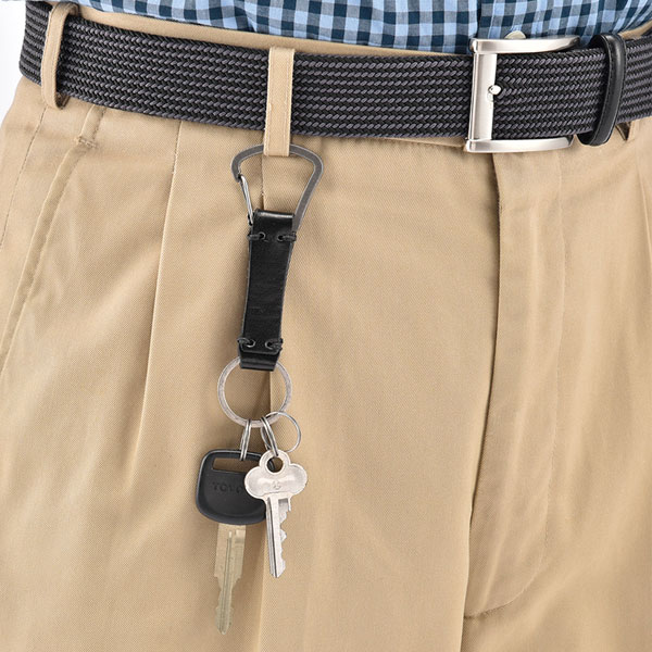 カラビナ付レザーキーホルダー