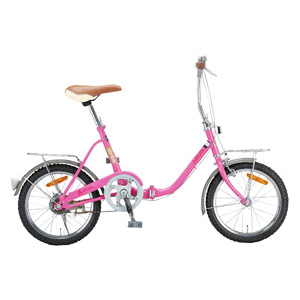 16インチ シティ折りたたみ自転車（ピンク）