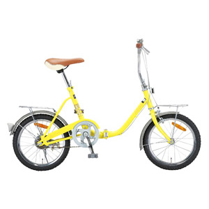 16インチ シティ折りたたみ自転車（イエロー）