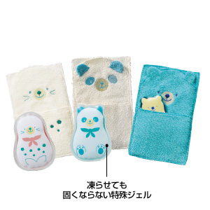 ひんやり親子 ジェル付マルチポケットタオル