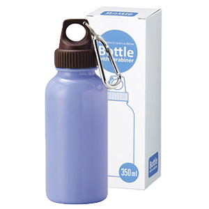 カラビナ付カラフルボトル350ml(ブルー)