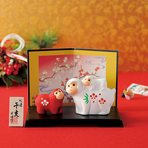 開運紅白の申親子
