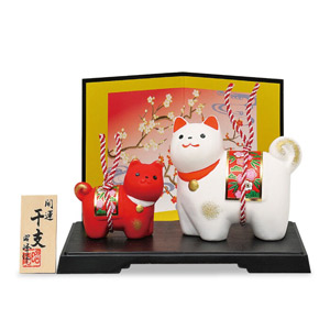 開運紅白の戌 親子