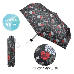 グレイスフルローズ 晴雨兼用折りたたみ傘