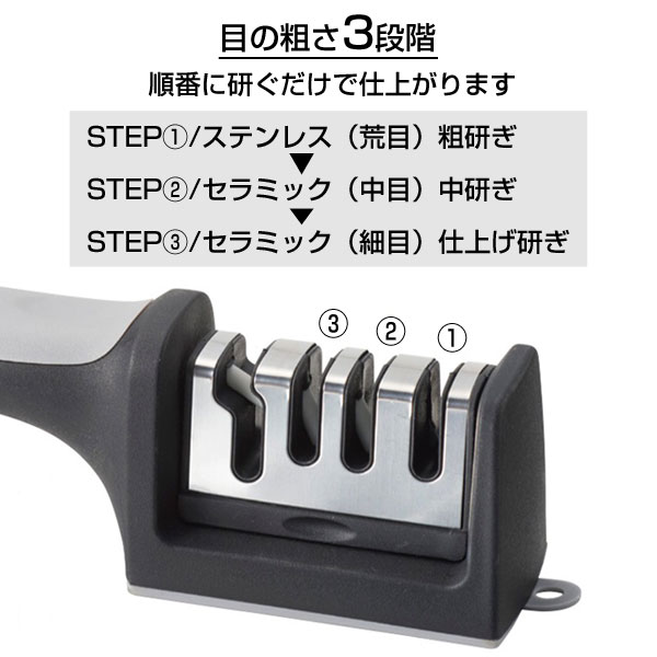 ハサミも研げる4連式シャープナー