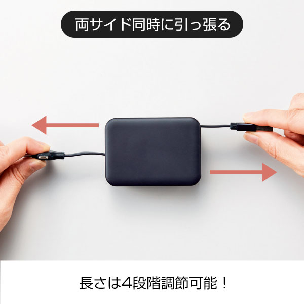スマホスタンド付　3in1USBケーブル