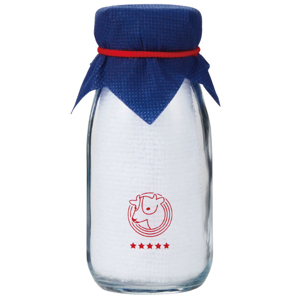 牛乳瓶入りハンカチタオル
