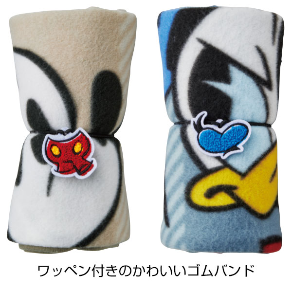 ミッキー&ドナルドワッペン付ブランケット