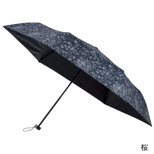 モノクロ和柄 晴雨兼用折りたたみ傘