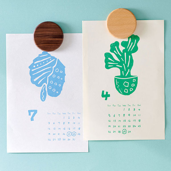 ウッド丸型マグネット