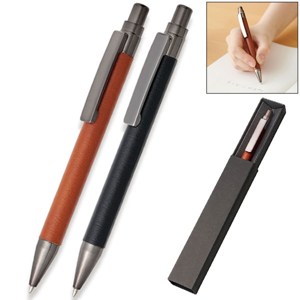 レザー調ボールペン