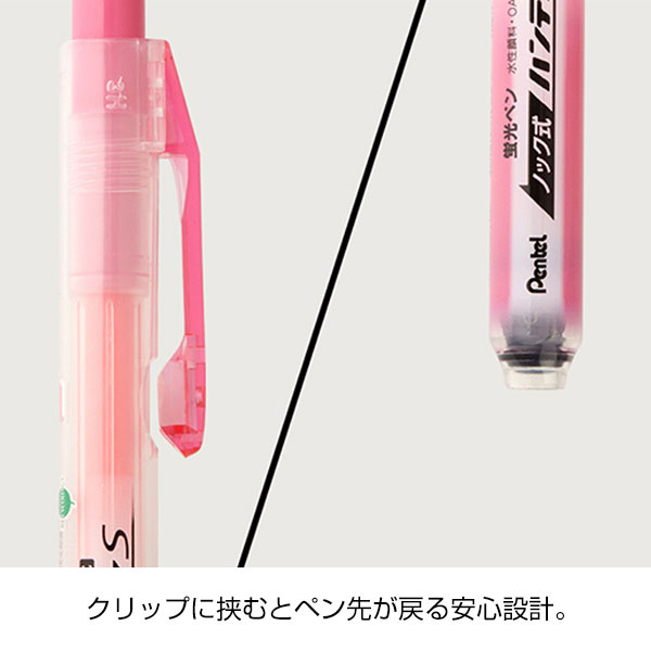 【PENTEL ぺんてる】蛍光ペン ノック式ハンディラインS