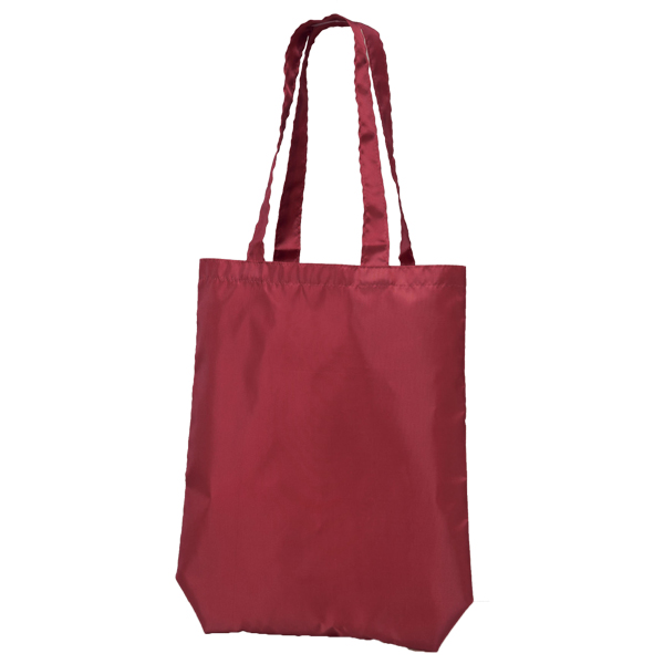 プレント／ポケットインエコバッグ（ダークレッド）