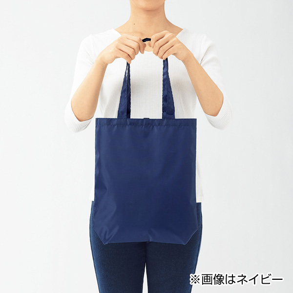 プレント／ポケットインエコバッグ（ダークレッド）