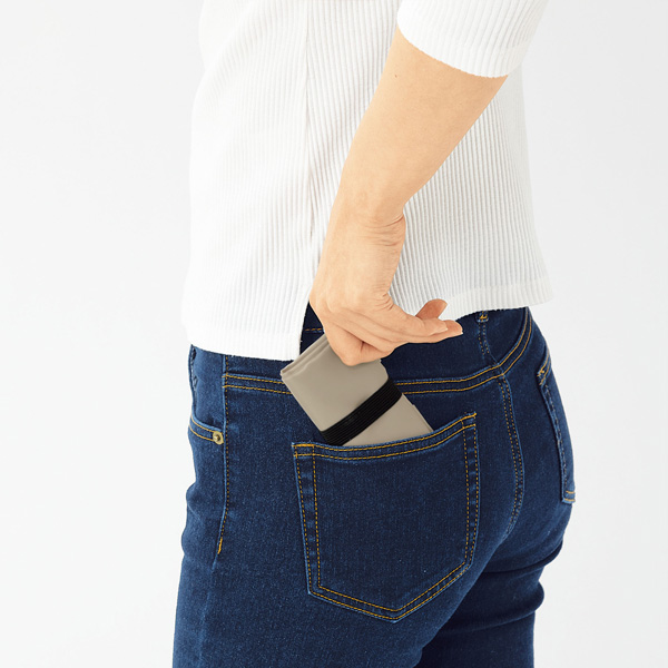 プレント／ポケットインエコバッグ（ダークレッド）