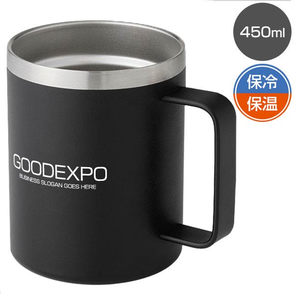 ランジュ/真空ステンレスマグカップ450ml■ブラック